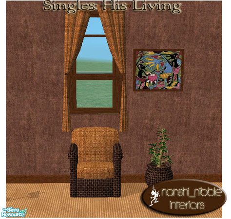 Sims 2 — Singles - His Living Room George Lilanga by TSR Archive — .