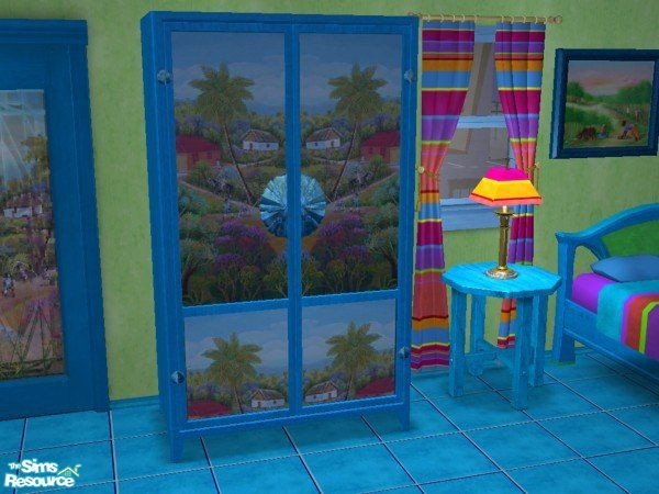 Sims 2 — Caribbean Armoire Brass Handle by MandyWhy — This is the blue armoire door handle, for the Caribbean Armoire. 