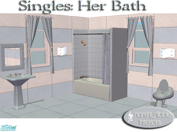 Sims 2 — Singles -  Her Bathroom by TSR Archive — Just in time for valentines day - treat your single to a bathroom