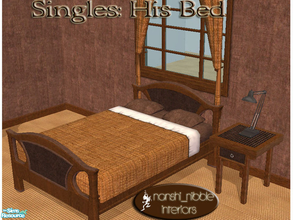 Sims 2 — Singles - His Bedroom bedside table by TSR Archive — .