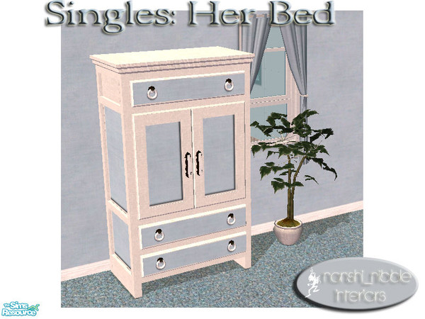 Sims 2 — Singles - Her Bedroom dresser by TSR Archive — .
