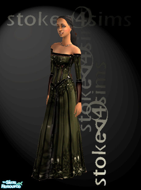 white christmas dresses Vireous Long Sling Evening Dress Dark Green Fantasy Style – Vireous.Shop main image 1