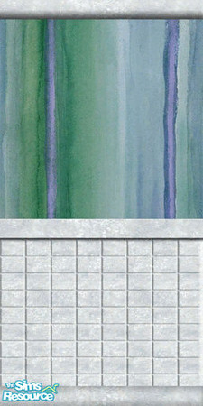 Sims 2 — Ocean Watercolor with Marble Tile by dancingaphrodite — Relaxing shades of green and blue with clean white