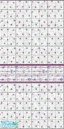 Sims 2 — Surely For She 6 by Lorah — Full wall tile for bathroom in beads, blue, purple, pink, mint. Part of S.F.S. set