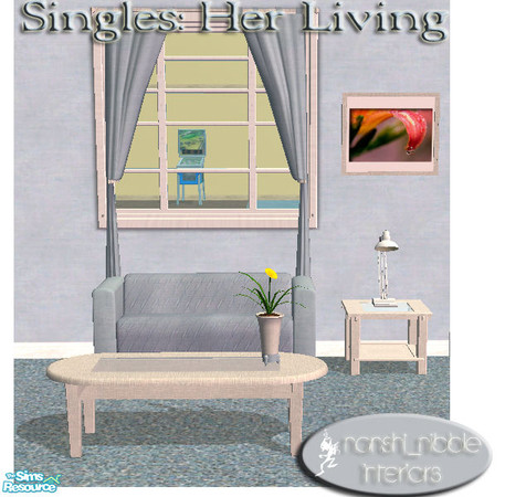 Sims 2 — Singles - Her Living Room sofa by TSR Archive — .