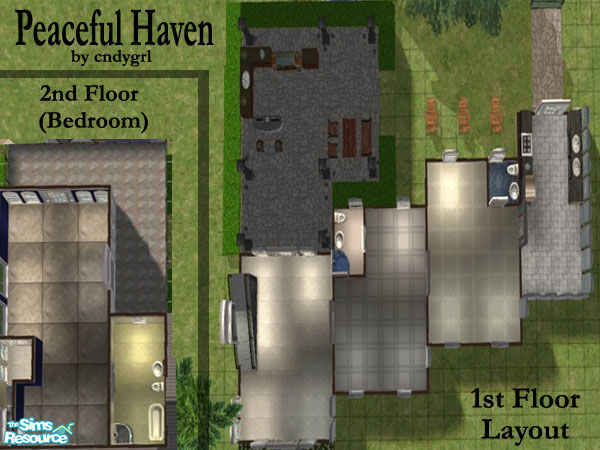 Sims 2 — Peaceful Haven by oldmember_cndygrl2 — Hillltop hot tub and pool/lounge area. Shaded entertainment area