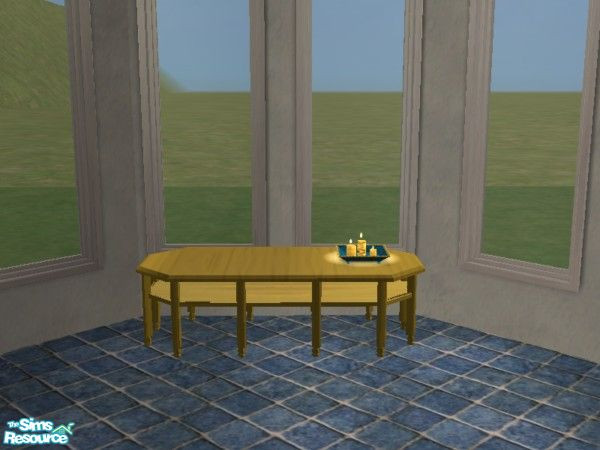 Sims 2 — China Blue Candle Holder Base by toriamos — A rich blue with gold trim candle holder to go with the China Blue