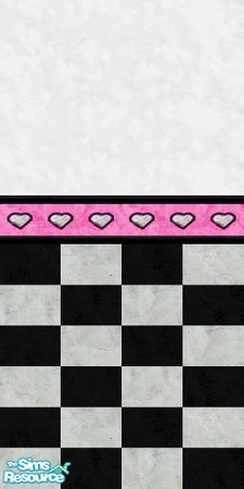 Sims 2 — I Heart You Bathroom Wall - Pink by belldandelion — by belldandelion