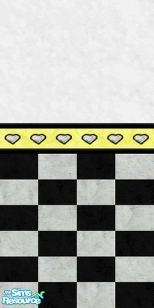 Sims 2 — I Heart You Bathroom Wall - Yellow by belldandelion — by belldandelion