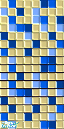 Sims 2 — Retro GoGo Wall-Blue+Saffron by the_aussie_sim — Time travel without the pesky need for a science breakthrough. 