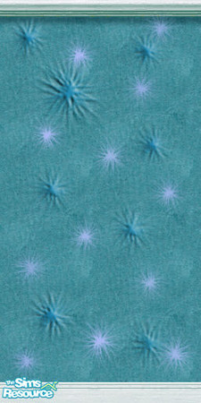 Sims 2 — Pixie Wallpaper Collection - Aqua by oldmember_Meda — An aqua suede fabric base with Fuzzy stars of different