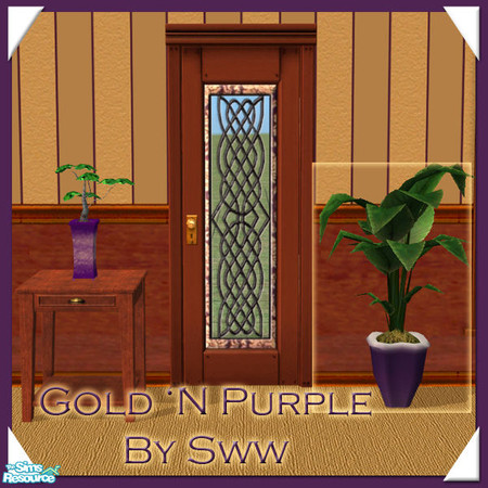 Sims 2 — Gold 'N Purple PlantBig *corrected* by sww — set made by sww. hope you like it :) walls and floors made by