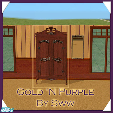 Sims 2 — Gold 'N Purple Dresser *corrected* by sww — set made by sww. hope you like it :) walls and floors made by