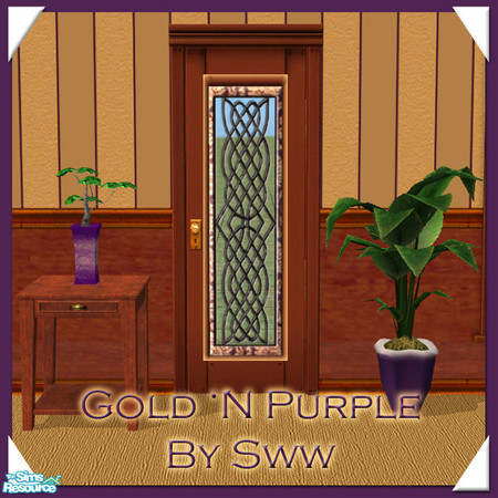 Sims 2 — Gold 'N Purple DoorGlass *corrected* by sww — set made by sww. hope you like it :) walls and floors made by