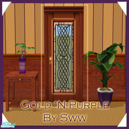 Sims 2 — Gold 'N Purple Doorframe *corrected* by sww — set made by sww. hope you like it :) walls and floors made by