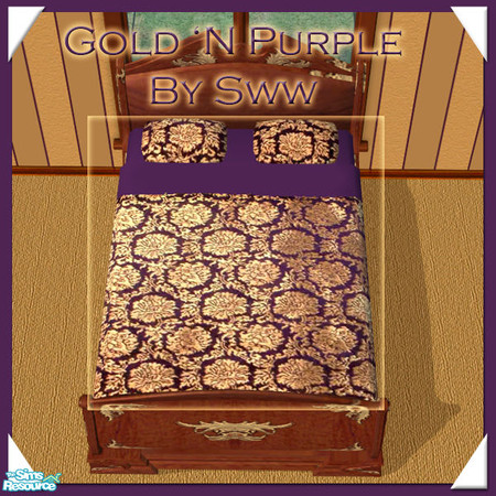 Sims 2 — Gold 'N Purple BedFabric *corrected* by sww — set made by sww. hope you like it :) walls and floors made by