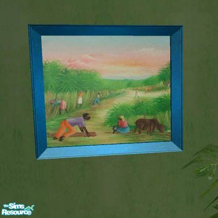 Sims 2 — Caribbean Painting, J. Walton by MandyWhy — If the cold, dark winter days have your Sims feeling down, take them