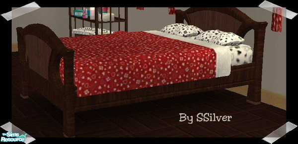 Sims 2 — Mahogany Wood Bedframe by SSilver — This version of the Soma Sleepwell Bed is in mahogany wood. Part of my