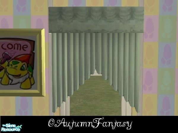 Sims 2 — NeoPets Soft Sage Curtins by AutumnFantasy — Some soft sage curtins to further decorate your baby's room.