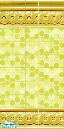 Sims 2 — yellow mix mosaic by robbase — A mixed yellow stone mosaic with kiln fired Porcelain trim.