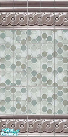 Sims 2 — mixed gray mosaic by robbase — A mixed gray stone mosaic with kiln fired decorative Porcelain trim.
