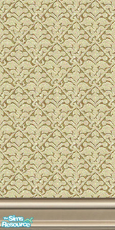 Sims 2 — damask wall by The_Unicorn — with the usual trim...