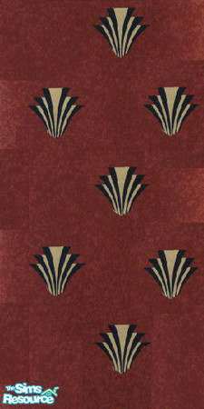 Sims 2 — Art Deco by oldmember_Raven_King — Art Deco style wallpaper in deep red.