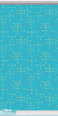 Sims 2 — Eames (Teal) Wallpaper by DJLadyPope — Teal 1950's wallpaper. Pattern by pixeldecor.com