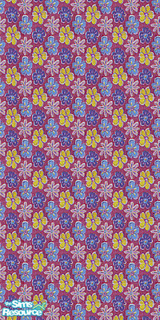 Sims 2 — Flower Power Wallcovering by Lorah — 3 of 3 walls to set