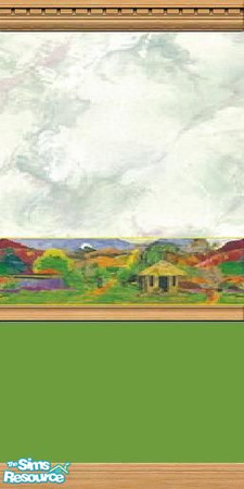 Sims 2 — Art Impression 3 by sxylissy83 — Painting of a village on a mountainside