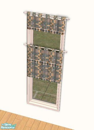 Sims 2 — Teal Mosiac Kitchen Curtains by STP Carly — Perk up your kitchen with some colorful mosiac tiles!