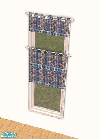 Sims 2 — Blue Mosiac Kitchen Curtain by STP Carly — Perk up your kitchen with some colorful mosiac tiles!