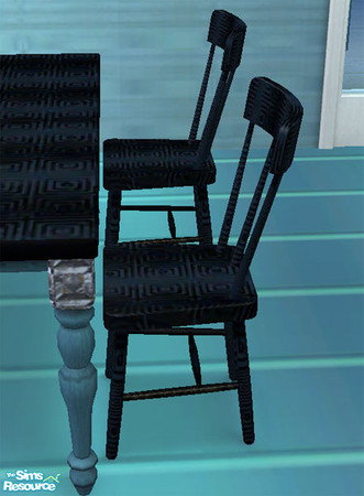 Sims 2 — Oxanna dining chair by Cloisonne — Black patterned dining chair