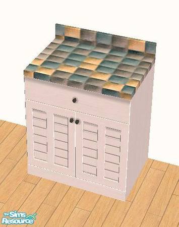 Sims 2 — Teal Mosiac Kitchen Countertop by STP Carly — Perk up your kitchen with some colorful mosiac tiles!