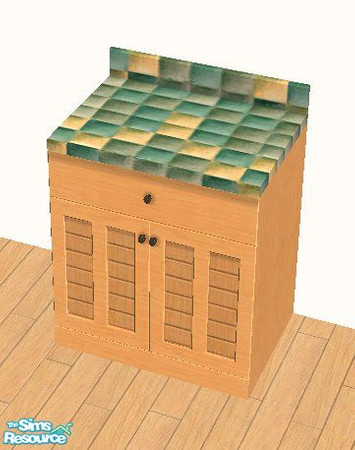 Sims 2 — Green Mosiac Kitchen Countertop by STP Carly — Perk up your kitchen with some colorful mosiac tiles!