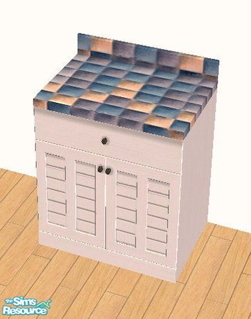 Sims 2 — Blue Mosiac Kitchen Countertop by STP Carly — Perk up your kitchen with some colorful mosiac tiles!