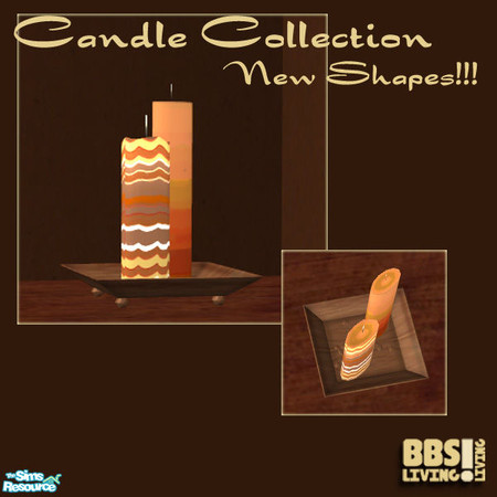 Sims 2 — Candle collection,  Orange candles by BetterbeSim — Orange candles in a new shape. Two tall orange candles on a