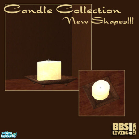 Sims 2 — Candle collection,  Vanille candle by BetterbeSim — Vanille candle in a new shape. A big round candle on a
