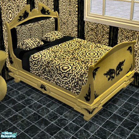 Sims 2 — Persian Gold Bedframe by Phadrae — This is the bedframe for my Persian Gold Bedroom Set-hope you like it!