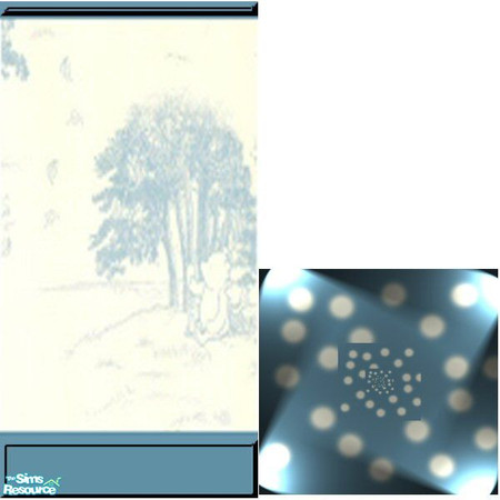Sims 2 — Cream and Blue Pooh Paneling by SpunkyBel — Perfect in any child's room or nursery. Minimal costs with champagne