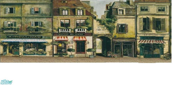 Sims 2 — Paris Mural by sxylissy83 — 10 Panels make up this set. The mural is of a beautiful Paris street...use with