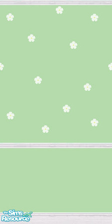 Sims 2 — Green Daisy 1 by nessylove — Green paint with a daisy decoration