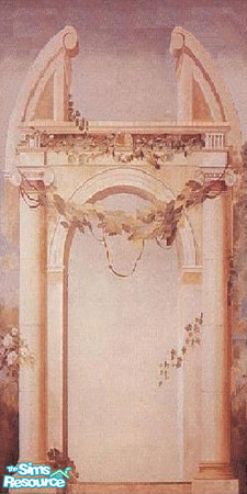 Sims 2 — the gate to paradise by The_Unicorn — this wall, you can put on a crooked wall