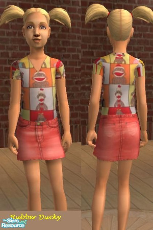 Sims 2 — Sock Monkey Shirt by rubber_ducky — A nice shirt with a sock monkey print!