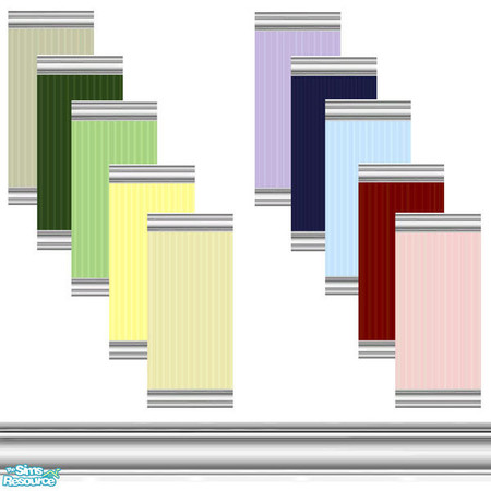 Sims 2 — Pinstripe Wallpaper with "Cove" Moulding by oldmember_cndygrl2 — A mix of 10 colors, dark and light,