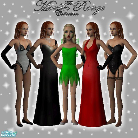 Sims 2 — Moulin Rouge Set by nablanabla — Five outfits from the motion picture "Moulin Rouge"