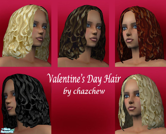 Sims 2 — Valentine's Day Hair by ChazDesigns — Curly big hair, perfect for Valentine's Day night out. Enjoy!