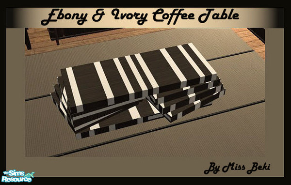 Sims 2 — Ebony & Ivory Coffee Table Sculpture by miss_beki — Ebony & Ivory Coffee Table Sculpture. Part of the