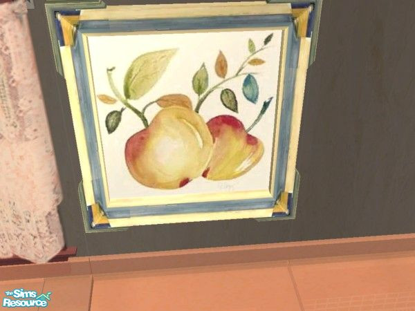 Sims 2 — Peach Painting 2 by jeyca — Another picture of peaches. Part of the Peaches N' Cream Glass Kitchen set.