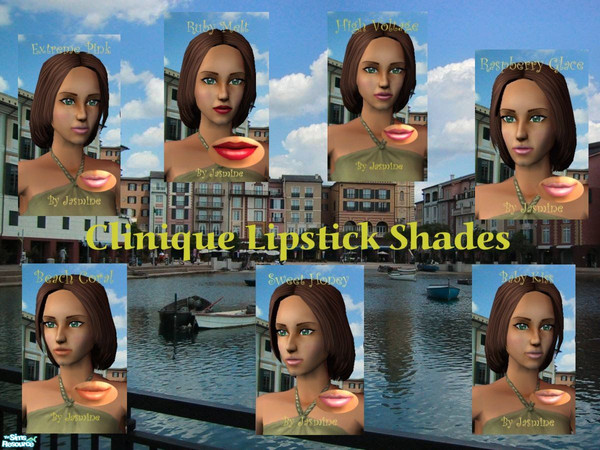 Sims 2 — Clinique Lipstick Shades by Jasminevs81 — A pretty selection of Clinique Lipstick Shades for your sims.